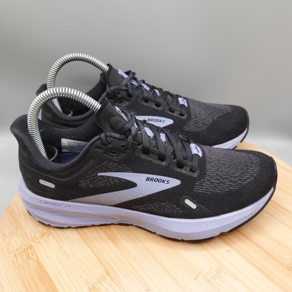Brooks Shoes Womens Size 7 Black Purple Blue Launch 9 Athletic Running Sneakers - Picture 3 of 9